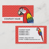 Cartoon Macaw Parrot Bird Visitekaartje (Voorkant / Achterkant)