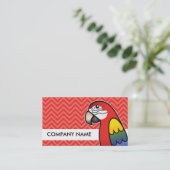 Cartoon Macaw Parrot Bird Visitekaartje (Staand voorkant)