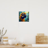 Cartoon Macaw Poster (Keuken)