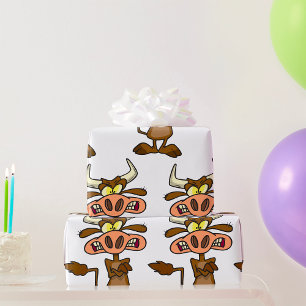 Cartoon Mad Koe Cadeaupapier