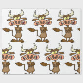 Cartoon Mad Koe Cadeaupapier (Vlak)