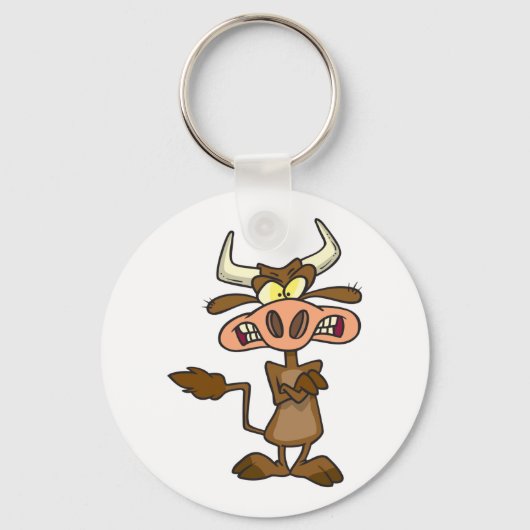 Cartoon Mad Koe Sleutelhanger (Achterkant)