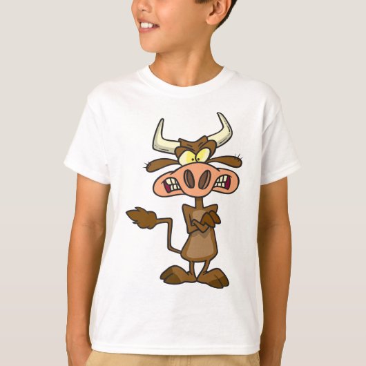 Cartoon Mad Koe T-shirt (Voorkant)