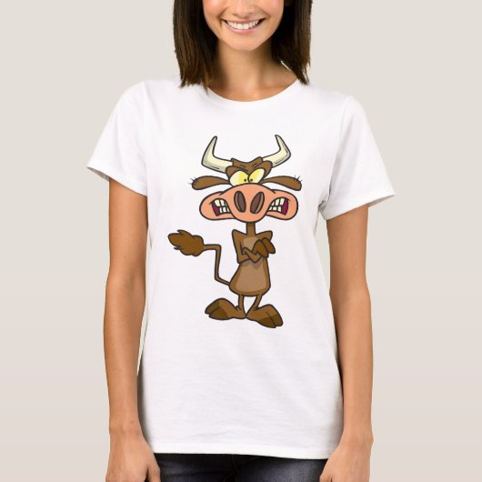 Cartoon Mad Koe T-shirt (Voorkant)