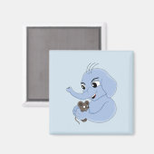 Cartoon magnet van de kleine olifant (Voorkant / Achterkant)