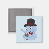 Cartoon magnet van de kleine olifant (Voorkant / Achterkant)