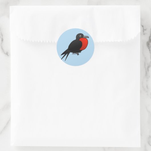 Cartoon Magnificent Frigatebird Ronde Sticker (Tas)