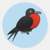 Cartoon Magnificent Frigatebird Ronde Sticker (Voorkant)
