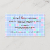 Cartoon Maid House Cleaning Service Tegels Home Visitekaartje (Achterkant)