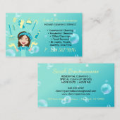 Cartoon Maid House Cleaning Service Visitekaartje (Voorkant / Achterkant)
