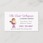 Cartoon Maid House Cleaning Service Visitekaartje (Voorkant)