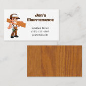 Cartoon Maintenance Service Guy Visitekaartje (Voorkant / Achterkant)