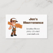 Cartoon Maintenance Service Guy Visitekaartje (Voorkant)