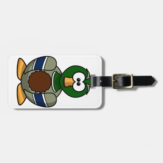 Cartoon Mallard Duck Bagagelabels (Voorkant horizontaal)