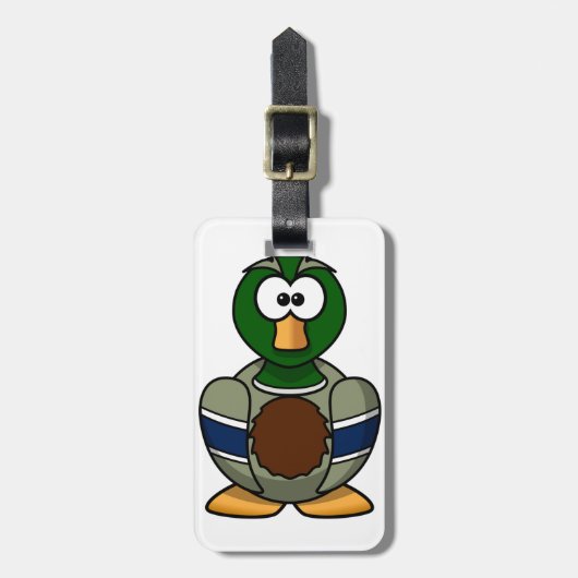 Cartoon Mallard Duck Bagagelabels (Voorkant verticaal)