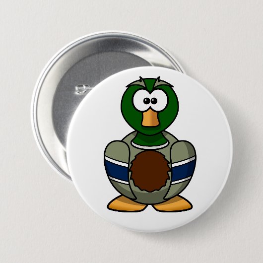 Cartoon Mallard Duck Button (Voorkant /achterkant)