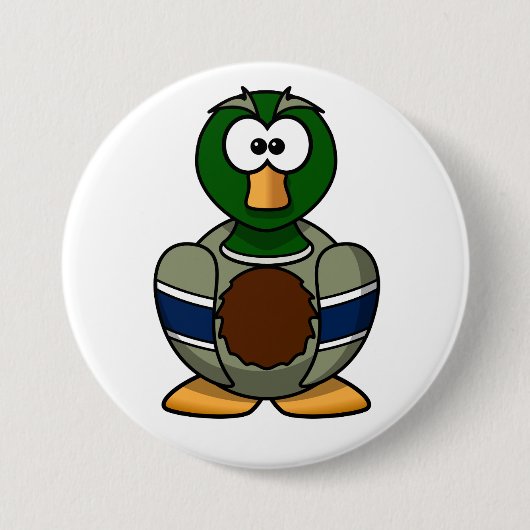 Cartoon Mallard Duck Button (Voorkant)
