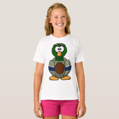 Cartoon Mallard Duck Meisjes T-shirt (Voorkant volledig)