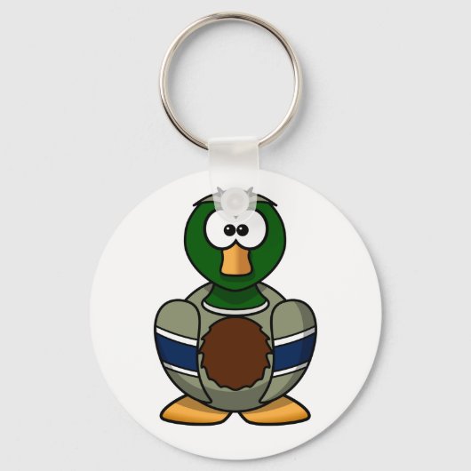 Cartoon Mallard Duck Sleutelhanger (Voorkant)