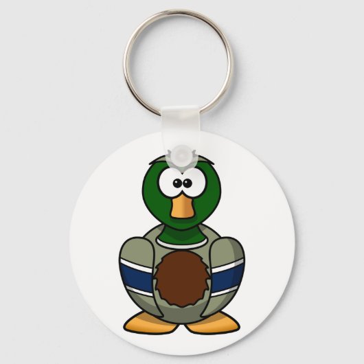 Cartoon Mallard Duck Sleutelhanger (Achterkant)