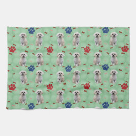 Cartoon Maltees Theedoek