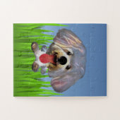 Cartoon Maltese hond Puzzle voor kinderen Legpuzzel (Horizontaal)