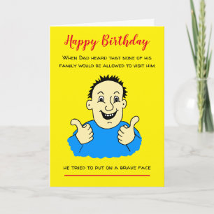 Cartoon Man Brave Face Birthday Kaart