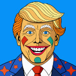 Cartoon Man Dartbord<br><div class="desc">Een cartoon man met blond haar met een clowngezicht glimlachend in een pak.</div>