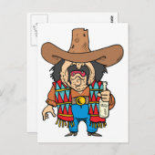 cartoon man drink tequila briefkaart (Voorkant / Achterkant)