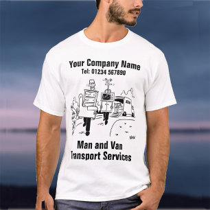 Cartoon man en Van Vervoerdiensten T-shirt