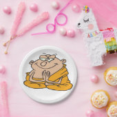 Cartoon Man Meditatie Papieren Bordje (Feest)