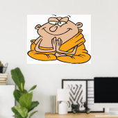 Cartoon man Meditatie Poster (Thuiskantoor)