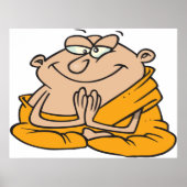 Cartoon man Meditatie Poster (Voorkant)