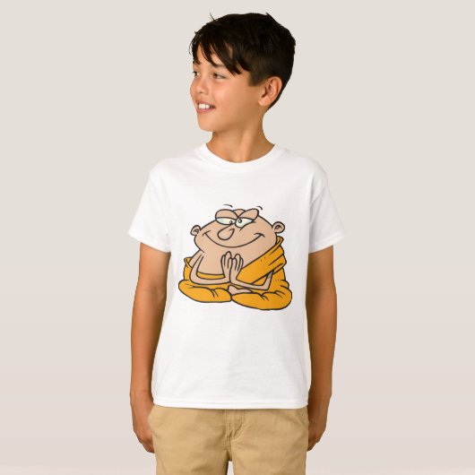 Cartoon Man Meditatie T-shirt (Voorkant volledig)