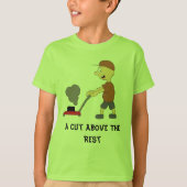 Cartoon Man met grasmaaier T-shirt (Voorkant)