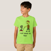 Cartoon Man met grasmaaier T-shirt (Voorkant volledig)