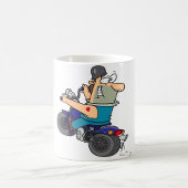 Cartoon Man op een motorfiets Mok