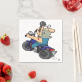 Cartoon Man op een motorfiets papieren servetten (Insitu)