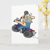Cartoon Man op een motorfiets Wenskaarten Kaart (Gele Bloem)