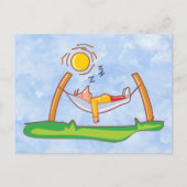 Cartoon Man slapen in hangmat Briefkaart (Voorkant)