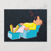 Cartoon Man Slapen in Lounge Chair ZZZ Briefkaart (Voorkant)