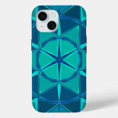 Cartoon Mandala Blauw Case-Mate iPhone Case (Achterkant)