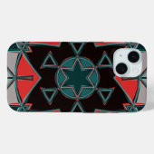 Cartoon Mandala Blauw Rood en Zwart Case-Mate iPhone Case (Achterkant (horizontaal))