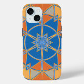 Cartoon Mandala blauw Sinaasappel en geel Case-Mate iPhone Case (Achterkant)