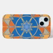 Cartoon Mandala blauw Sinaasappel en geel Case-Mate iPhone Case (Achterkant (horizontaal))