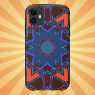 Cartoon Mandala Blauw Sinaasappel en Paarse Case-Mate iPhone Case