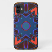 Cartoon Mandala Blauw Sinaasappel en Paarse Case-Mate iPhone Case (Achterkant)
