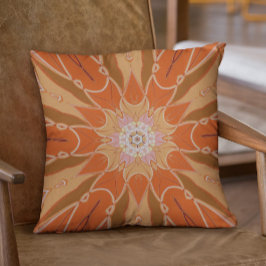 Cartoon Mandala Bloed Oranje en Roze Kussen
