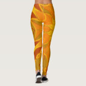 Cartoon Mandala Bloem Oranje Geel en Rood Leggings (Achterkant)