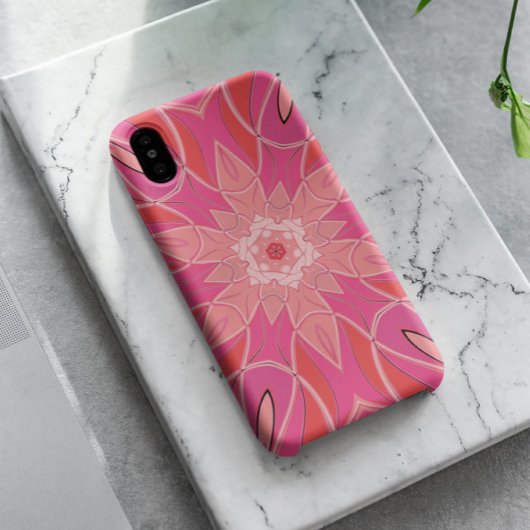 Cartoon Mandala Bloem Roze Case-Mate iPhone Case